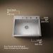 KOHLER K-3894-4 Vault 25" top-/undermount single-bowl kitchen sink, stainless steel - view 5