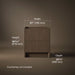 3/4 view of product with dimensions