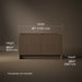 3/4 view of product with dimensions