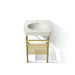 KOHLER K-39303-1 Claude 24" Rectangular Console Table Bathroom Sink, Dune with Vibrant Brushed Moderne Brass - Detail image o