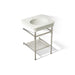 KOHLER K-39303-1 Claude 24" Rectangular Console Table Bathroom Sink, Dune with Vibrant Polished Nickel - 3/4 view of product