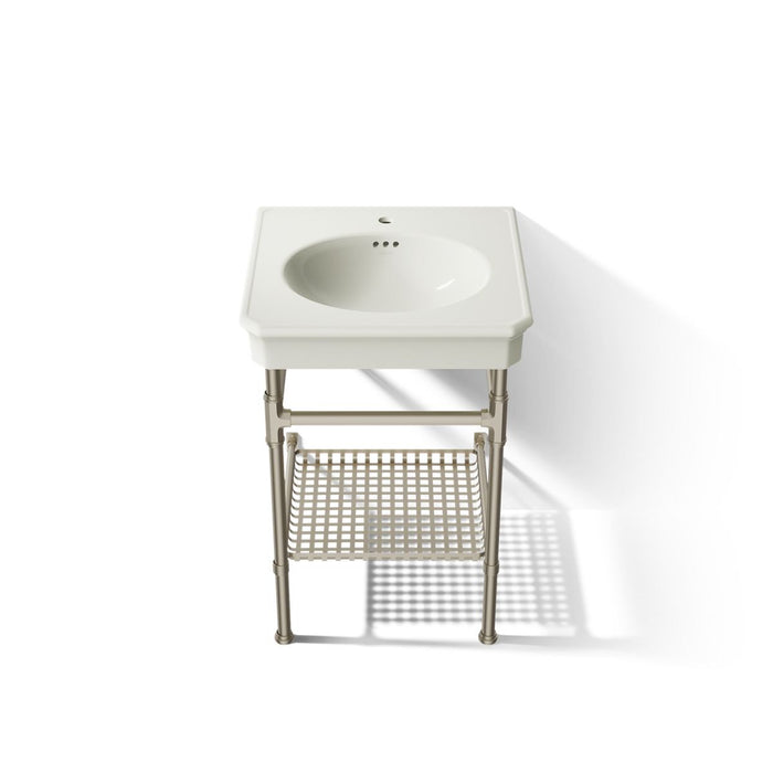 KOHLER K-39303-1 Claude 24" Rectangular Console Table Bathroom Sink, Vibrant Brushed Nickel - Detail image of a product featu