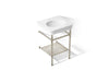 KOHLER K-39303-1 Claude 24" Rectangular Console Table Bathroom Sink, White with Brushed Nickel - 3/4 view of product