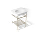 KOHLER K-39303-1 Claude 24" Rectangular Console Table Bathroom Sink, White with Brushed Nickel - 3/4 view of product