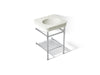 KOHLER K-39303-8 Claude 24" Rectangular Console Table Bathroom Sink, Dune with Polished Chrome - 3/4 view of product