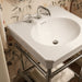 KOHLER K-39303-8 Claude 24" Rectangular Console Table Bathroom Sink, Dune with Vibrant Polished Nickel - Shows close up detai