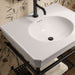 KOHLER K-39304-1 Claude 30" Rectangular Console Table Bathroom Sink, White with Black - Shows close up detail of product in r