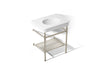 KOHLER K-39304-1 Claude 30" Rectangular Console Table Bathroom Sink, White with Brushed Nickel - 3/4 view of product