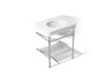 KOHLER K-39304-1 Claude 30" Rectangular Console Table Bathroom Sink, White with Polished Chrome - 3/4 view of product