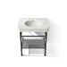 KOHLER K-39304-8 Claude 30" Rectangular Console Table Bathroom Sink, Dune with Matte Black - Detail image of a product featur