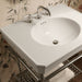 KOHLER K-39304-8 Claude 30" Rectangular Console Table Bathroom Sink, Dune with Vibrant Polished Nickel - Shows close up detai