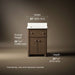3/4 view of product with dimensions