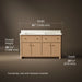 3/4 view of product with dimensions