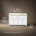 3/4 view of product with dimensions