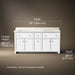 3/4 view of product with dimensions