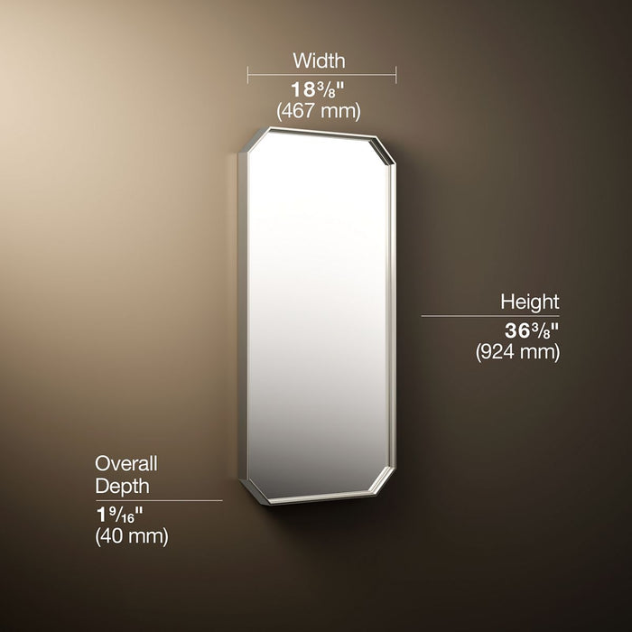 3/4 view of product with dimensions