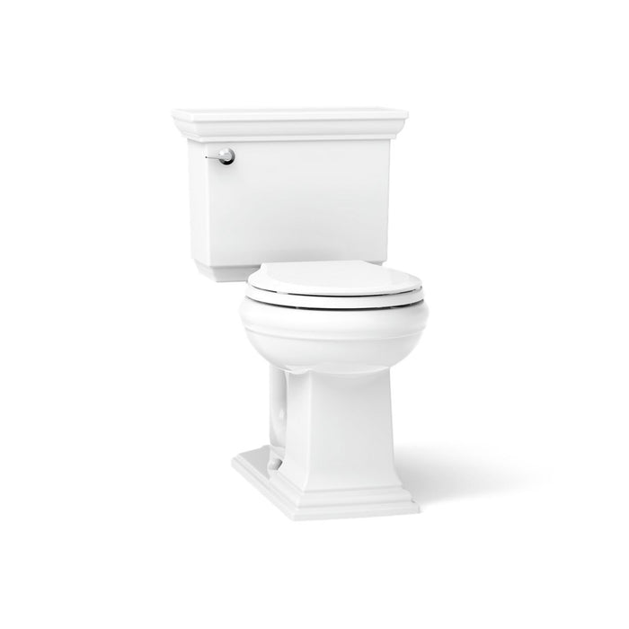 KOHLER K-3933-U Memoirs Stately Two-piece Round-front Toilet, 1.28 GPF, White - 3/4 view of product