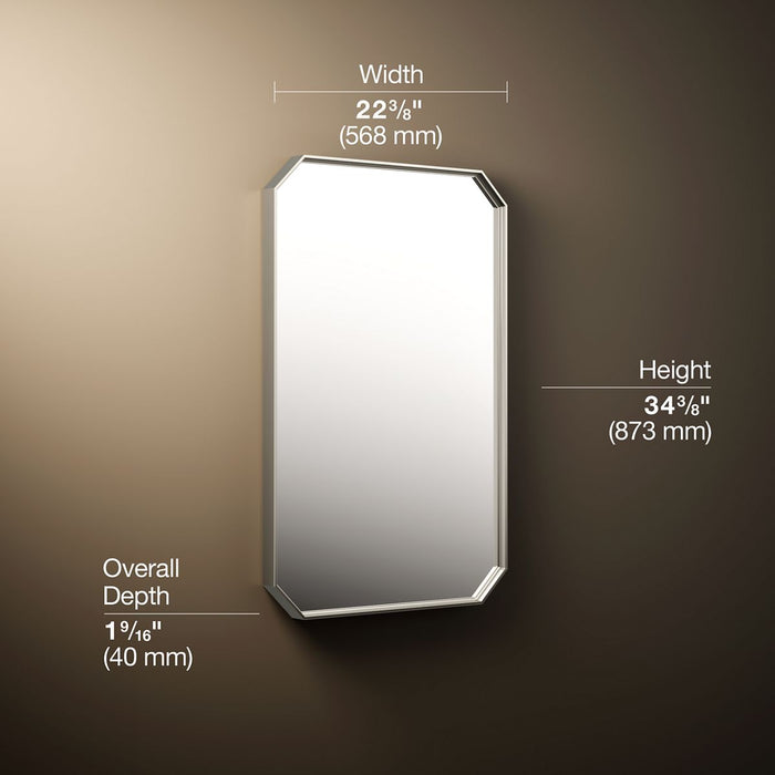 3/4 view of product with dimensions