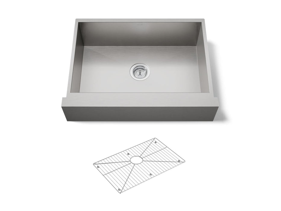KOHLER K-3936 Vault 29-1/2" undermount single-bowl farmhouse kitchen sink, stainless steel