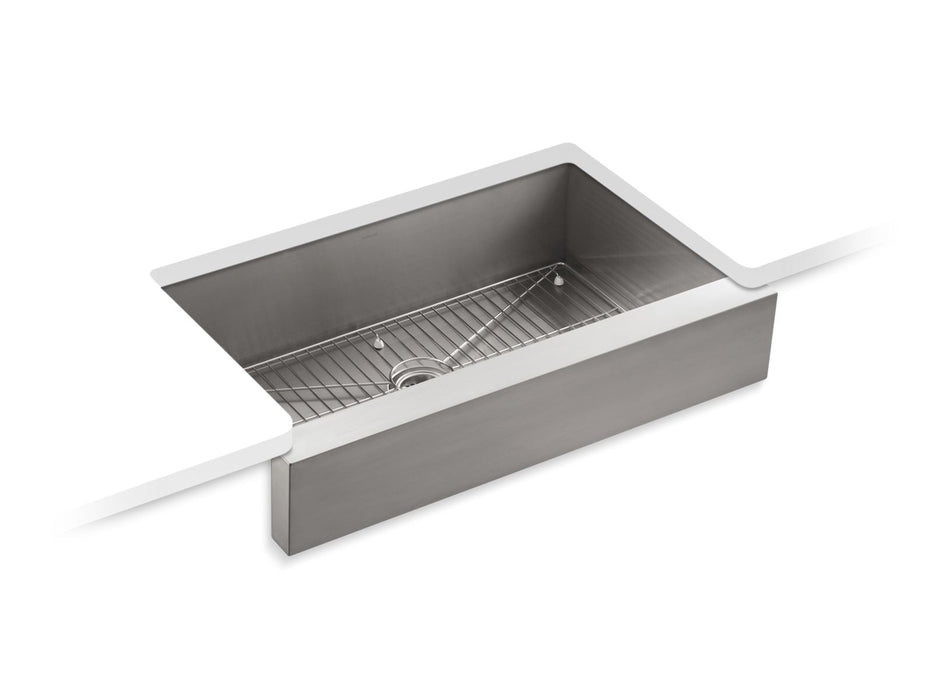 KOHLER K-3943 Vault 35-1/2" undermount single-bowl farmhouse kitchen sink, stainless steel