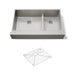KOHLER K-3945 Vault Smart Divide 35-1/2" undermount double-bowl farmhouse kitchen sink, stainless steel - view 5