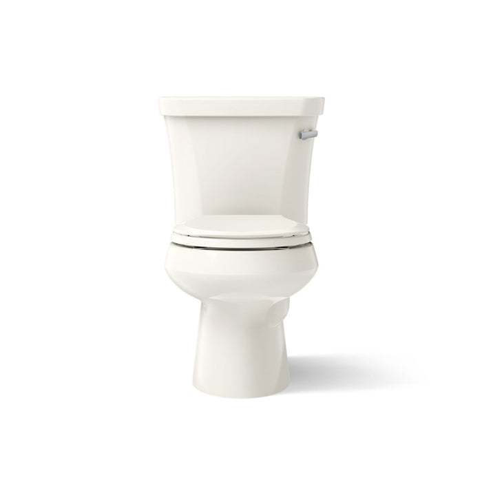 KOHLER K-3947-UR Wellworth Two-piece Round-front Toilet, 1.28 GPF, Biscuit - front view of product