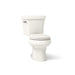 KOHLER K-3947-UT Wellworth Two-piece Round-front Toilet, 1.28 GPF, Biscuit - 3/4 view of product