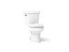 KOHLER K-3947 Wellworth Two-piece round-front 1.28 gpf toilet with 14" rough-in, white