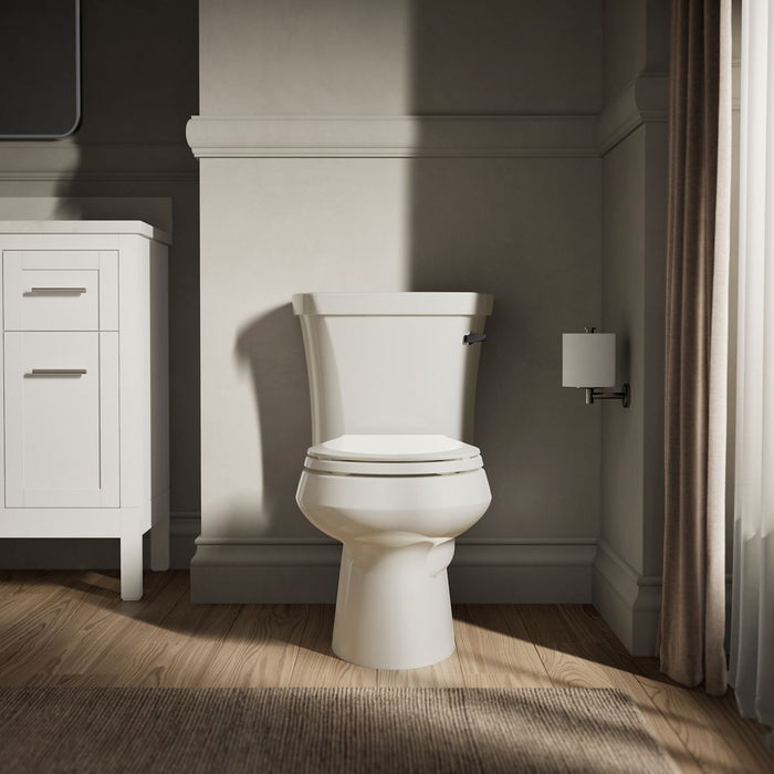 KOHLER K-3947-RZ Wellworth Two-piece round-front 1.28 gpf toilet with right-hand trip lever, tank cover locks, insulated...
