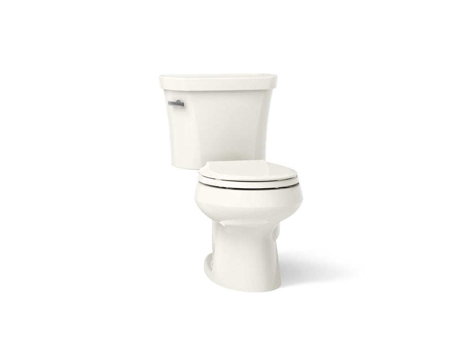 KOHLER K-3947-U Wellworth Two-piece round-front 1.28 gpf toilet with insulated tank and 14" rough-in, biscuit