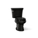KOHLER K-3947-U Wellworth Two-piece round-front 1.28 gpf toilet with insulated tank and 14" rough-in, black black