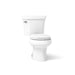 KOHLER K-3947-U Wellworth Two-piece round-front 1.28 gpf toilet with insulated tank and 14" rough-in, white