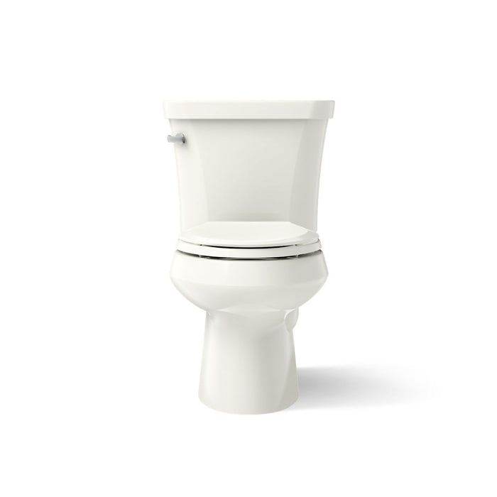 KOHLER K-3948-T Wellworth Two-piece Elongated Toilet, 1.28 GPF, Biscuit - front view of product