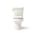 KOHLER K-3948-T Wellworth Two-piece Elongated Toilet, 1.28 GPF, Biscuit - front view of product