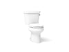 KOHLER K-3948-TR Wellworth Two-piece Elongated Toilet, 1.28 GPF, White - 3/4 view of product