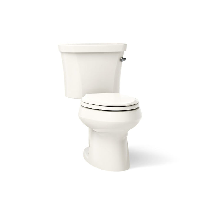 KOHLER K-3948-UR Wellworth Two-piece Elongated Toilet, 1.28 GPF, Biscuit - 3/4 view of product