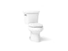 KOHLER K-3948 Wellworth Two-piece elongated 1.28 gpf toilet with 14" rough-in, white