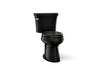 KOHLER K-3949-T Highline Two-piece Elongated Toilet, 1.28 GPF, Black Black - 3/4 view of product