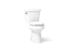 KOHLER K-3949-T Highline Two-piece Elongated Toilet, 1.28 GPF, White - 3/4 view of product