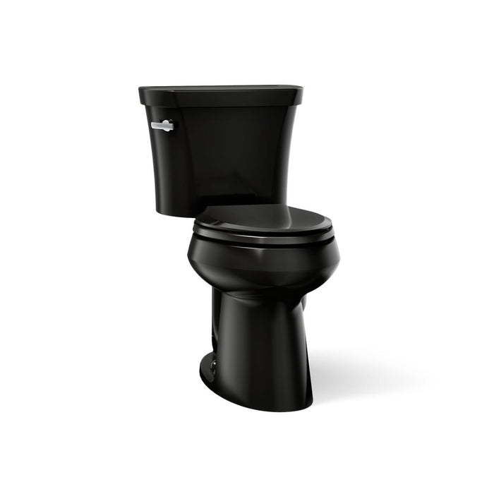 KOHLER K-3949-U Highline Two-piece Elongated Toilet, 1.28 GPF, Black Black - 3/4 view of product