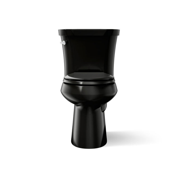 KOHLER K-3949 Highline Two-piece Elongated Toilet, 1.28 GPF, Black Black - front view of product