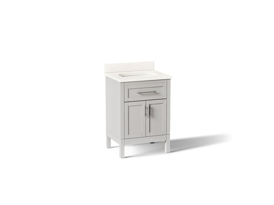 KOHLER K-39603-ASB Hadron 24" bathroom vanity cabinet with sink and quartz top, atmos grey