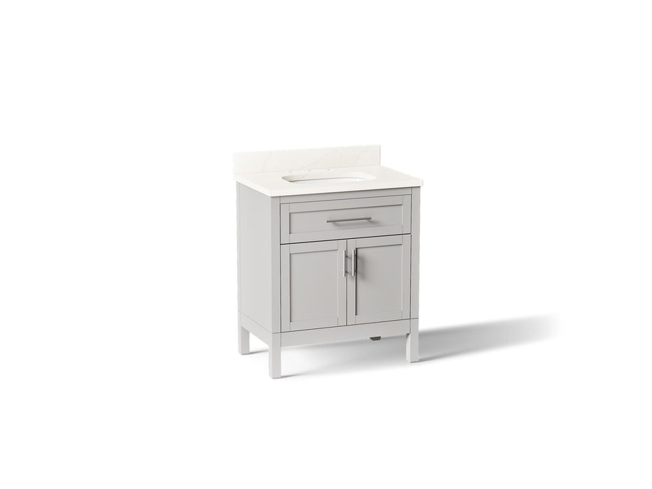 KOHLER K-39604-ASB Hadron 30" bathroom vanity cabinet with sink and quartz top, atmos grey