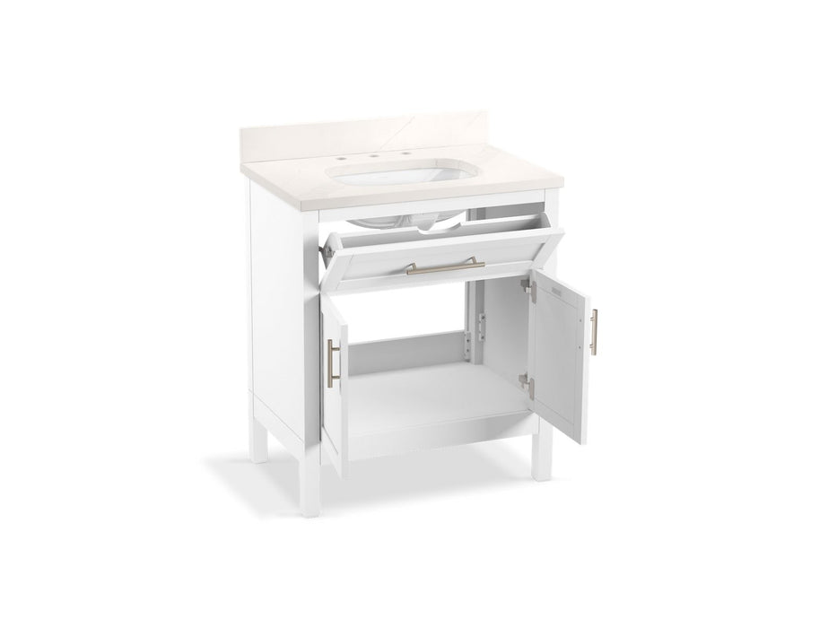KOHLER K-39604-ASB Hadron 30" bathroom vanity cabinet with sink and quartz top, white - view 4
