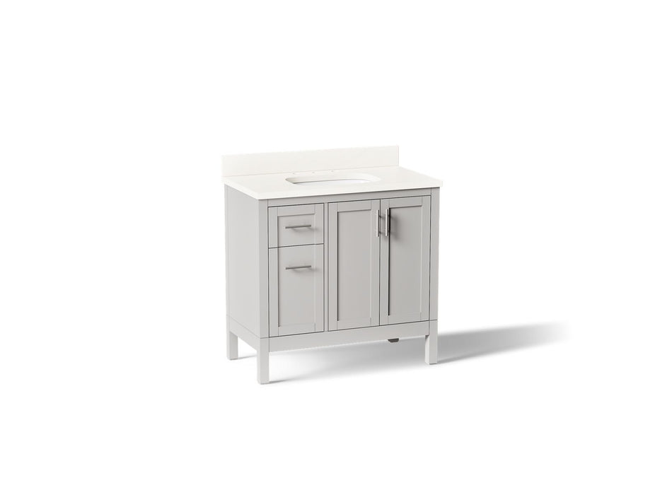 KOHLER K-39605-ASB Hadron 36" bathroom vanity cabinet with sink and quartz top