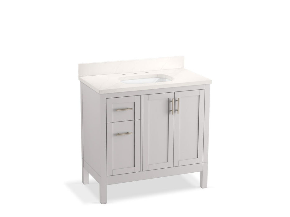 KOHLER K-39605-ASB Hadron 36" bathroom vanity cabinet with sink and quartz top
