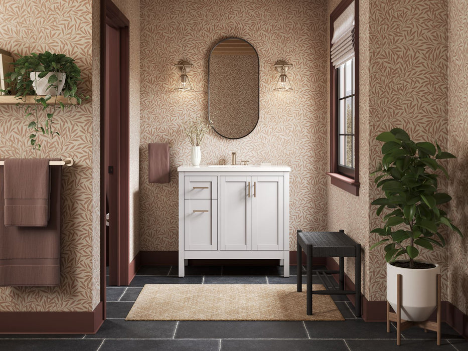 KOHLER K-39605-ASB Hadron 36" bathroom vanity cabinet with sink and quartz top