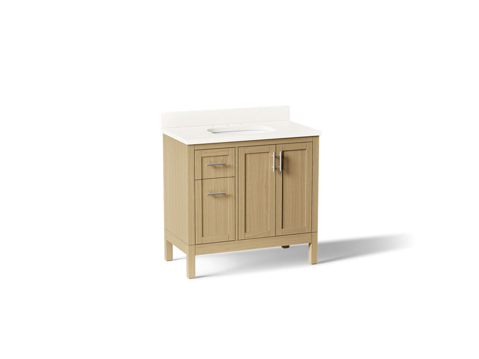 KOHLER K-39605-ASB Hadron 36" bathroom vanity cabinet with sink and quartz top