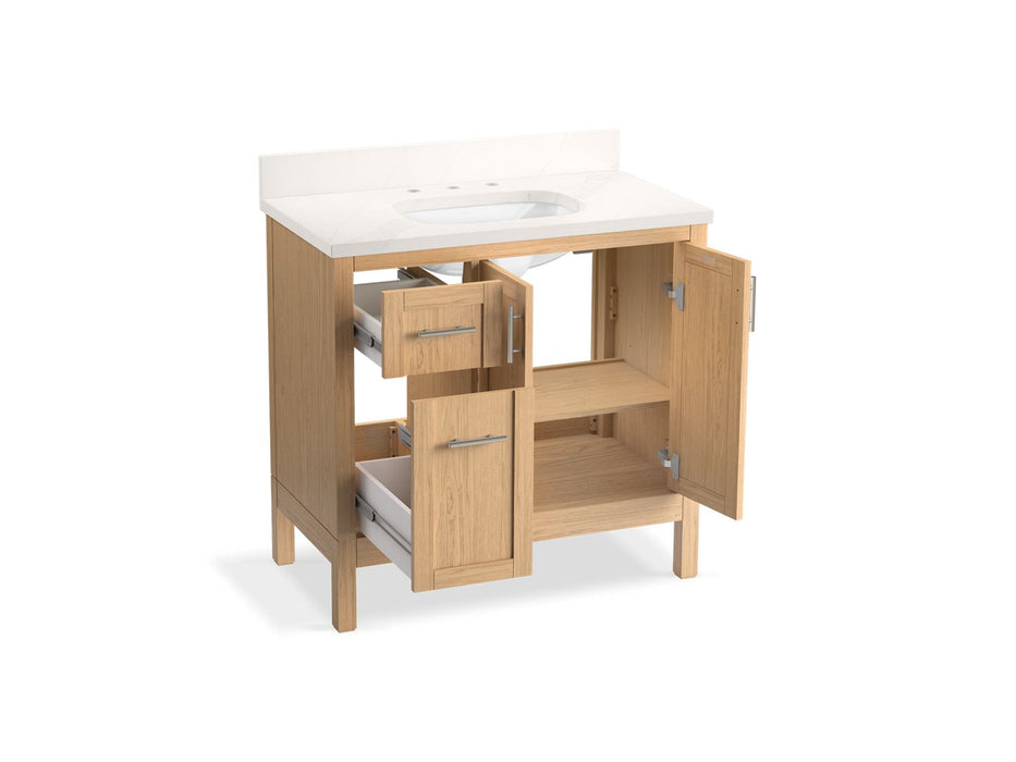 KOHLER K-39605-ASB Hadron 36" bathroom vanity cabinet with sink and quartz top