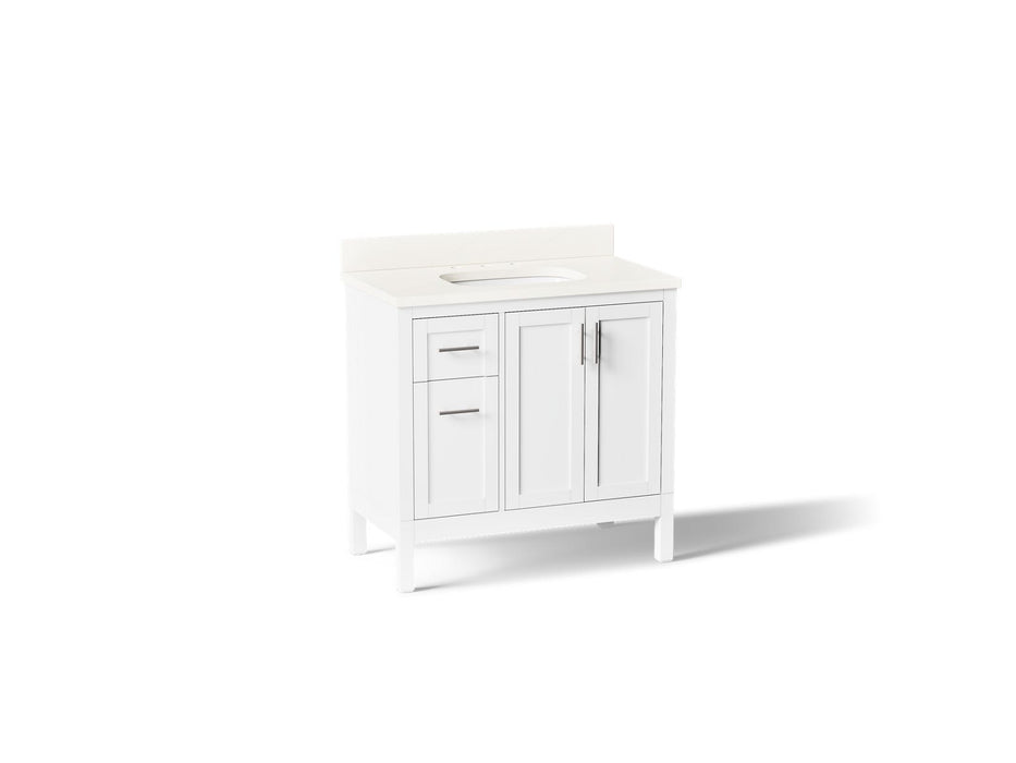 KOHLER K-39605-ASB Hadron 36" bathroom vanity cabinet with sink and quartz top